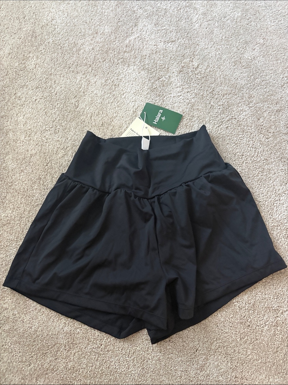 HALARA Black High-Waist Athletic Shorts